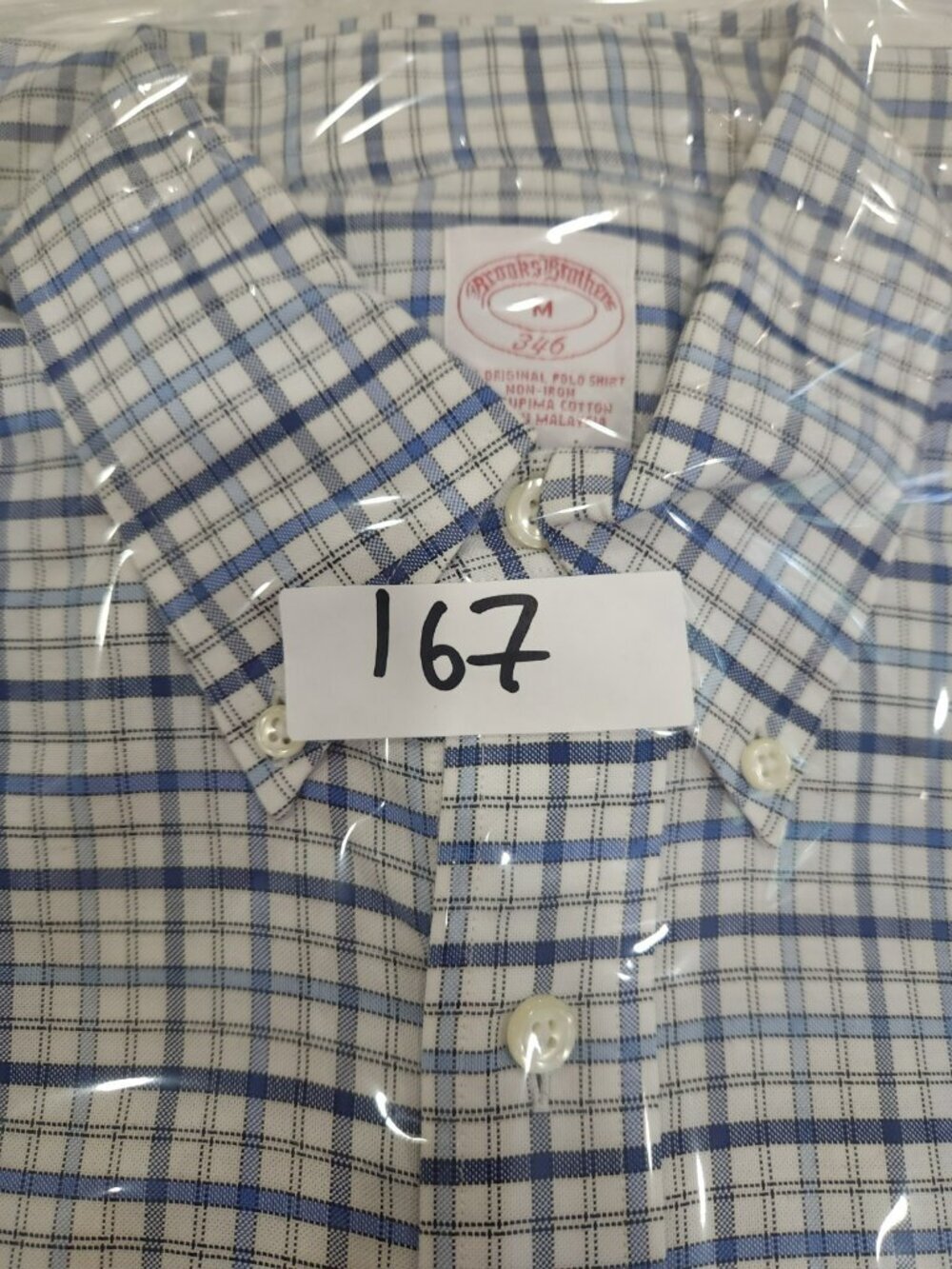 Brooks Brothers Oxford OCBD Button Down Shirt Mens M Blue Gingham Vintage - Picture 14 of 14